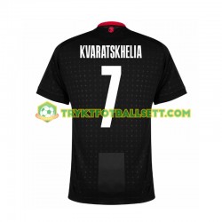 Herre drakt Georgia Kvaratskhelia 7 Borte Euro 2024 Svart Korte Ermer