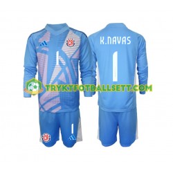 3-13 år Barn Keeper Costa Rica drakt Keylor Navas 1 Hjemme 2024 Blå Langermet