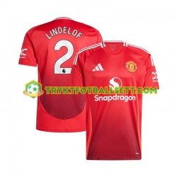 Herre Manchester Utd drakt Victor Lindelof 2 Hjemme 2024-2025 Rød Korte Ermer Herre Manchester Utd drakt Victor Lindelof 2 Hjemme 2024-2025 Rød Korte Ermer