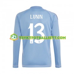 Herre Keeper Real Madrid drakt Andriy Lunin 13 Hjemme 2024-2025 Blå Langermet Herre Keeper Real Madrid drakt Andriy Lunin 13 Hjemme 2024-2025 Blå Langermet