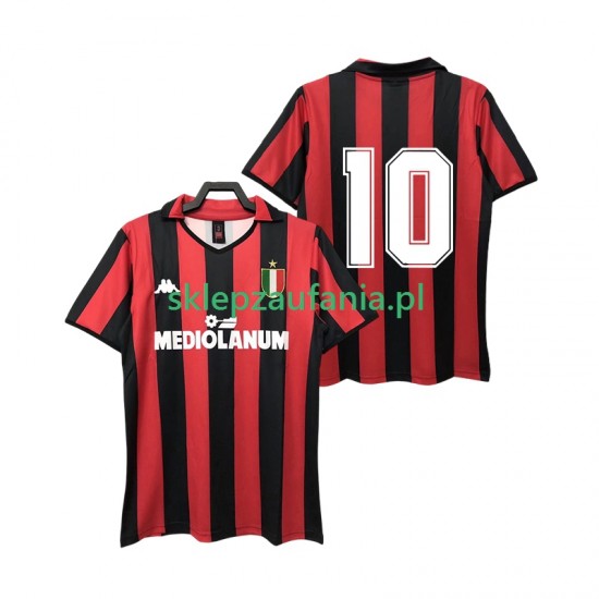 Herre AC Milan drakt 10 1988 1989 Retro Hjemme Korte Ermer