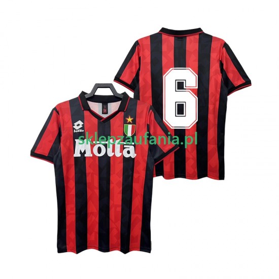 Herre AC Milan drakt 6 1993 Retro Hjemme 1994 Korte Ermer