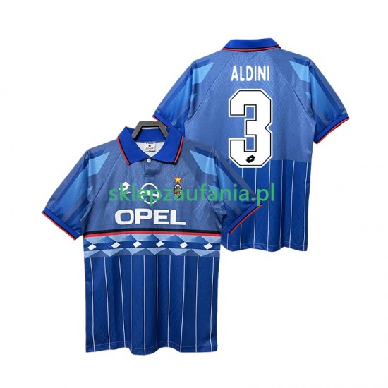 Herre AC Milan drakt ALDINI 3 1995 1996 Retro Borte Korte Ermer