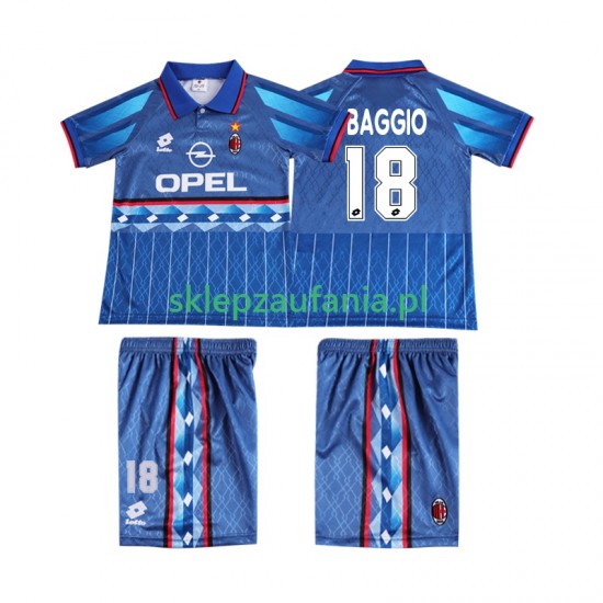 3-13 år Barn AC Milan drakt BAGGIO 18 1995 1996 Retro Borte Korte Ermer