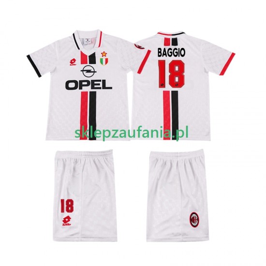 3-13 år Barn AC Milan drakt BAGGIO 18 1996 1997 Retro Borte Korte Ermer