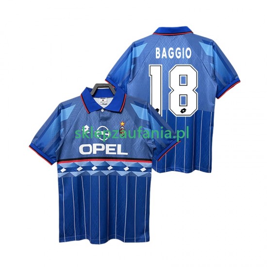 Herre AC Milan drakt BAGGIO 18 1995 1996 Retro Borte Korte Ermer