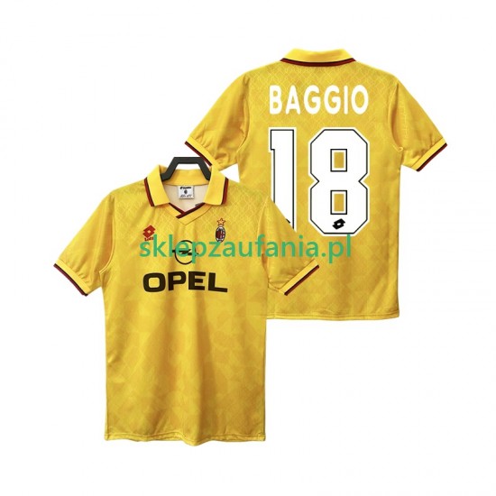 Herre AC Milan drakt BAGGIO 18 1995 1996 Retro Tredje Korte Ermer