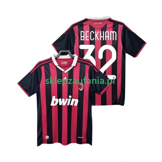 Herre AC Milan drakt BECKHAM 32 2009 Retro Hjemme 2010 Korte Ermer
