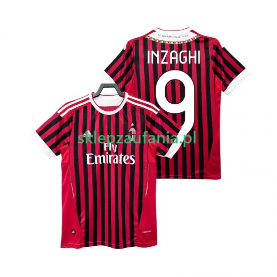 Herre AC Milan drakt INZAGHI 9 2012 Retro Hjemme 2011 Korte Ermer