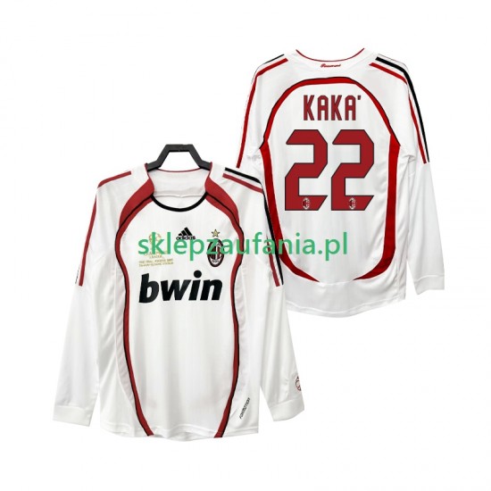 Herre AC Milan drakt KAKA 22 2007 Retro Borte 2006 Langermet