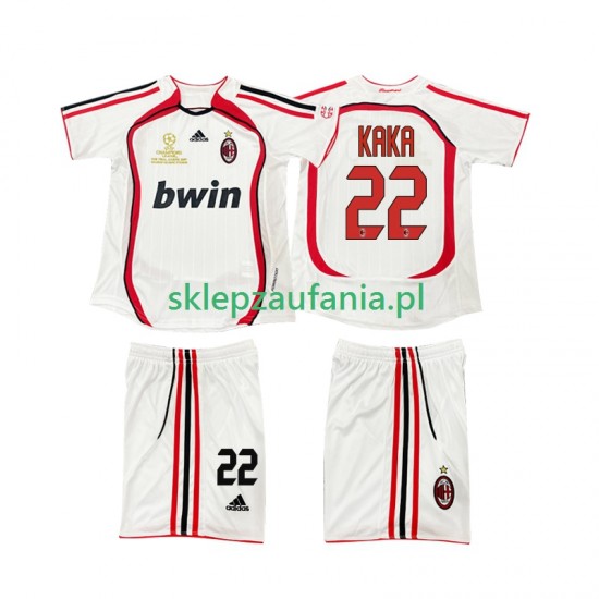 3-13 år Barn AC Milan drakt KAKA 22 2007 Retro Borte 2006 Korte Ermer
