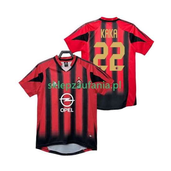 Herre AC Milan drakt KAKA 22 2005 Retro Hjemme 2004 Korte Ermer