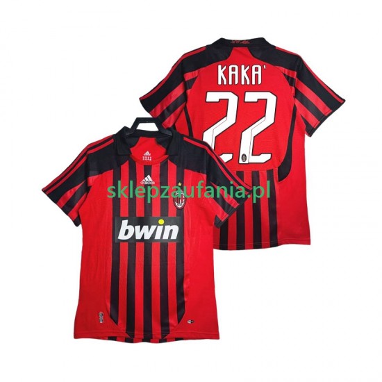 Herre AC Milan drakt KAKA 22 2007 Retro Hjemme 2008 Korte Ermer