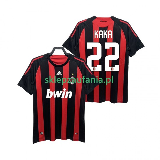 Herre AC Milan drakt KAKA 22 2009 Retro Hjemme 2008 Korte Ermer