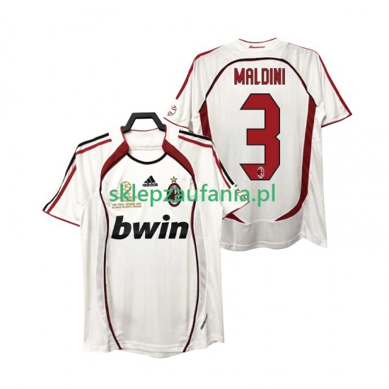Herre AC Milan drakt MALDINI 3 2007 Retro Borte 2006 Korte Ermer