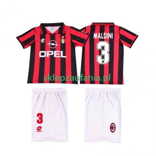 3-13 år Barn AC Milan drakt MALDINI 3 1996 1997 Retro Hjemme Korte Ermer