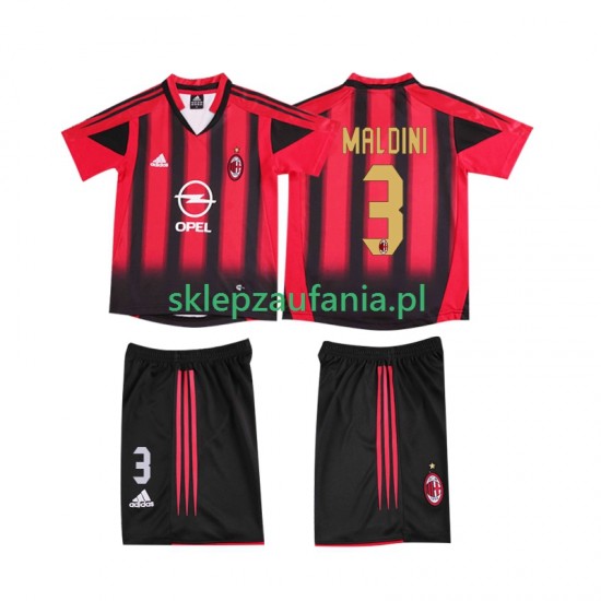 3-13 år Barn AC Milan drakt MALDINI 3 2005 Retro Hjemme 2004 Korte Ermer