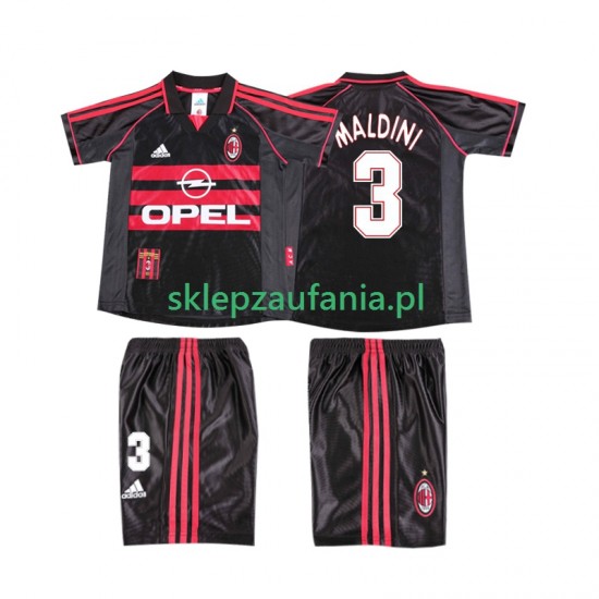 3-13 år Barn AC Milan drakt MALDINI 3 1998 Retro Tredje 1999 Korte Ermer