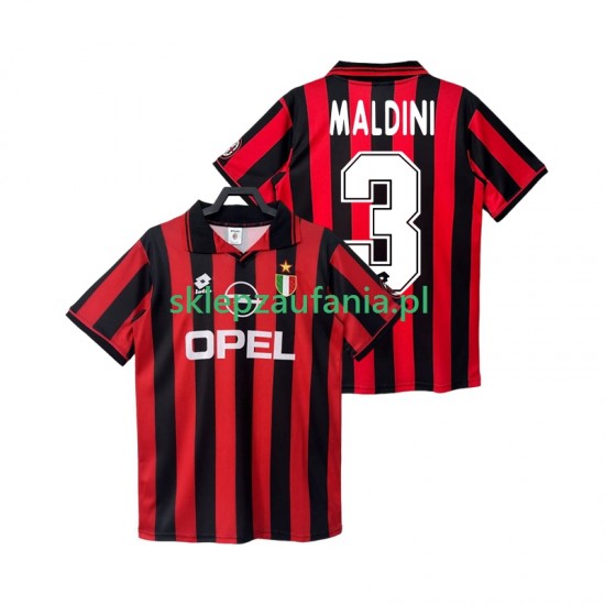 Herre AC Milan drakt MALDINI 3 1996 1997 Retro Hjemme Korte Ermer