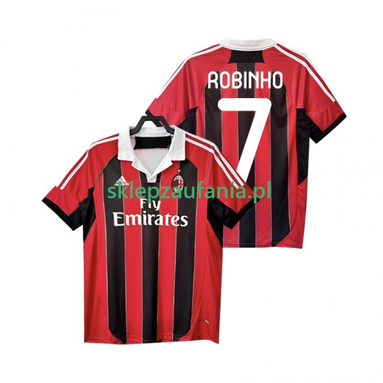 Herre AC Milan drakt ROBINHO 7 2012 2013 Retro Hjemme Korte Ermer