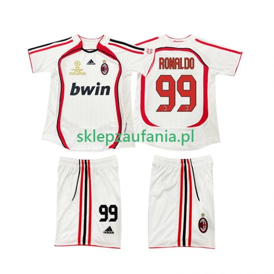 3-13 år Barn AC Milan drakt RONALDO 9 2007 Retro Borte 2006 Korte Ermer