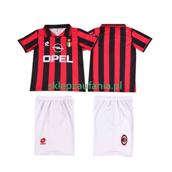 3-13 år Barn AC Milan drakt 1996 1997 Retro Hjemme Korte Ermer