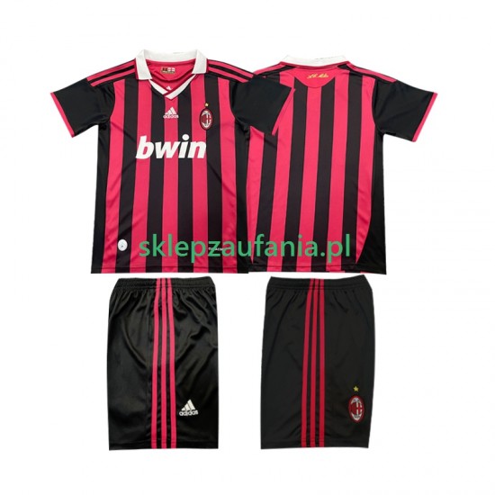 3-13 år Barn AC Milan drakt 2009 Retro Hjemme 2010 Korte Ermer