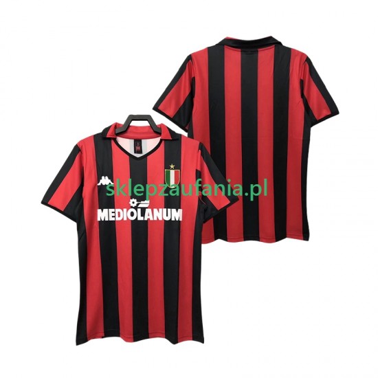 Herre AC Milan drakt 1988 1989 Retro Hjemme Korte Ermer