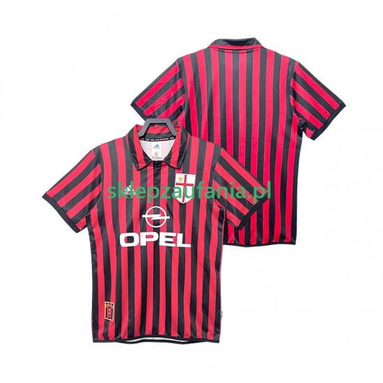 Herre AC Milan drakt 2000 Retro Hjemme 1999 Korte Ermer