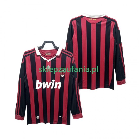Herre AC Milan drakt 2009 Retro Hjemme 2010 Langermet