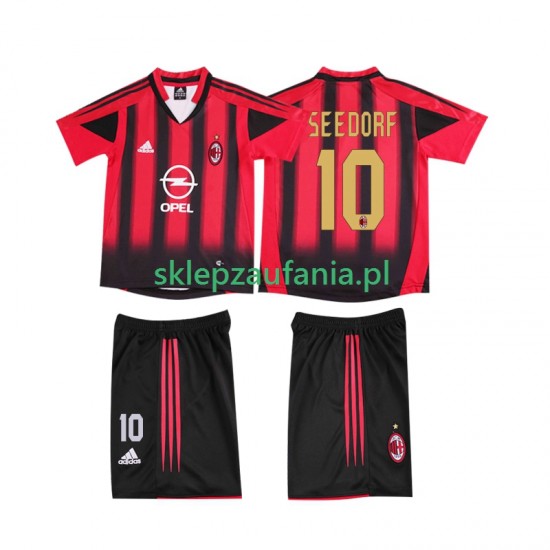 3-13 år Barn AC Milan drakt SEEDORF 10 2005 Retro Hjemme 2004 Korte Ermer