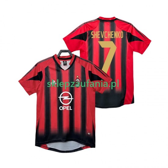 Herre AC Milan drakt SHEVCHENKO 7 2005 Retro Hjemme 2004 Korte Ermer