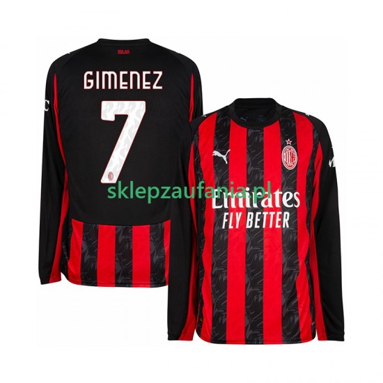 Herre AC Milan drakt Santiago Gimenez 7 Hjemme 2025-2026 Langermet