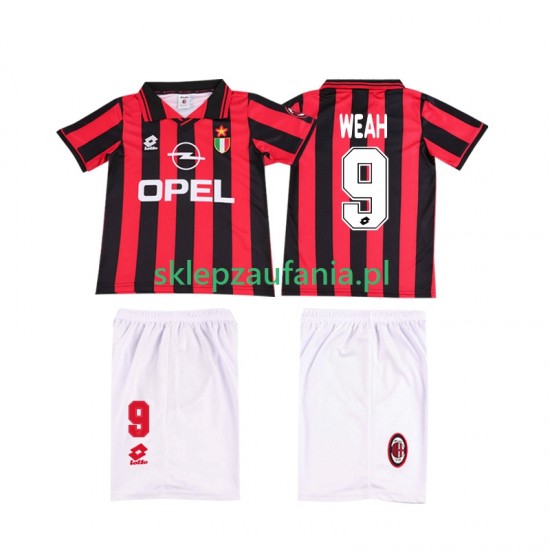 3-13 år Barn AC Milan drakt WEAH 9 1996 1997 Retro Hjemme Korte Ermer