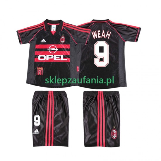 3-13 år Barn AC Milan drakt WEAH 9 1998 Retro Tredje 1999 Korte Ermer