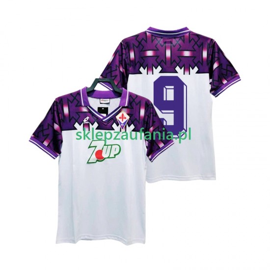 Herre Fiorentina drakt 9 1992 1993 Retro Borte Korte Ermer