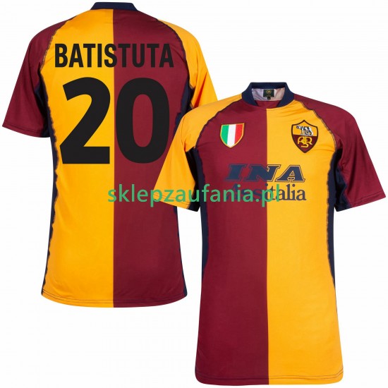 Herre AS Roma drakt Batistuta 20 2000 2001 Retro Hjemme Korte Ermer