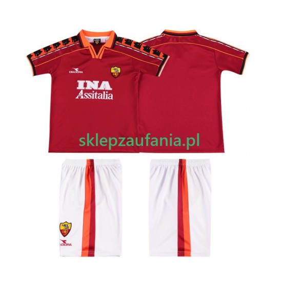 3-13 år Barn AS Roma drakt 1998 Retro Hjemme 1999 Korte Ermer