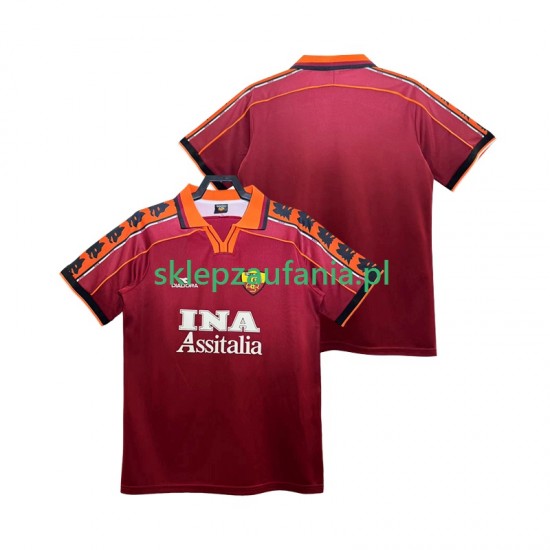 Herre AS Roma drakt 1998 Retro Hjemme 1999 Korte Ermer
