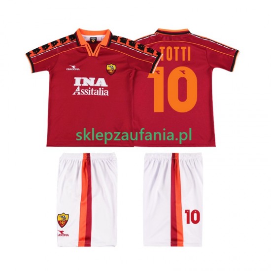 3-13 år Barn AS Roma drakt TOTTI 10 1998 Retro Hjemme 1999 Korte Ermer