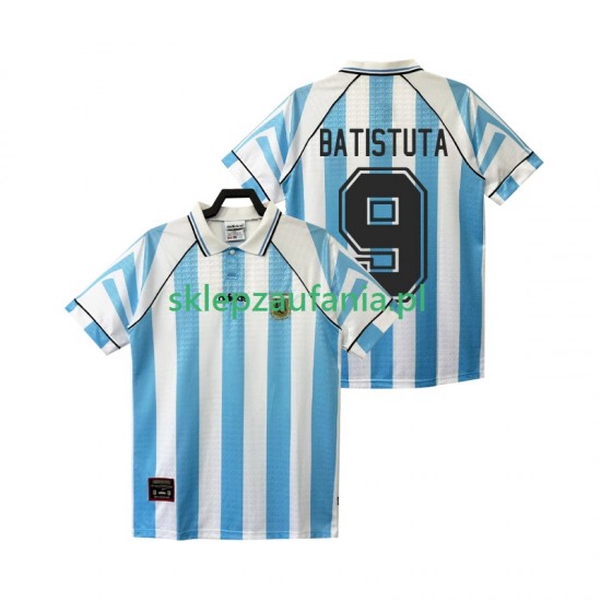 Herre Argentina drakt BATISTUTA 9 1996 1997 Retro Hjemme Korte Ermer