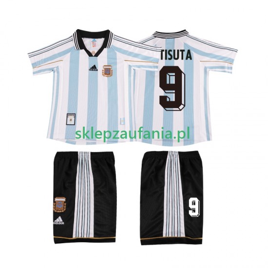3-13 år Barn Argentina drakt BATISUTA 9 1998 Retro Hjemme Korte Ermer
