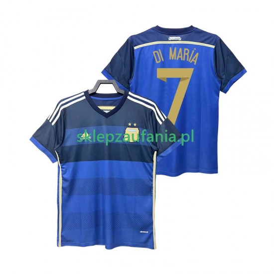 Herre Argentina drakt DI MARIA 7 2014 Retro Borte Korte Ermer