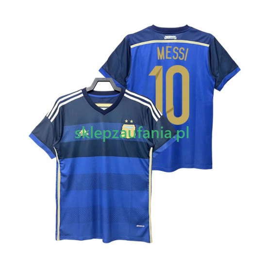 Herre Argentina drakt Lionel Messi 10 2014 Retro Borte Korte Ermer