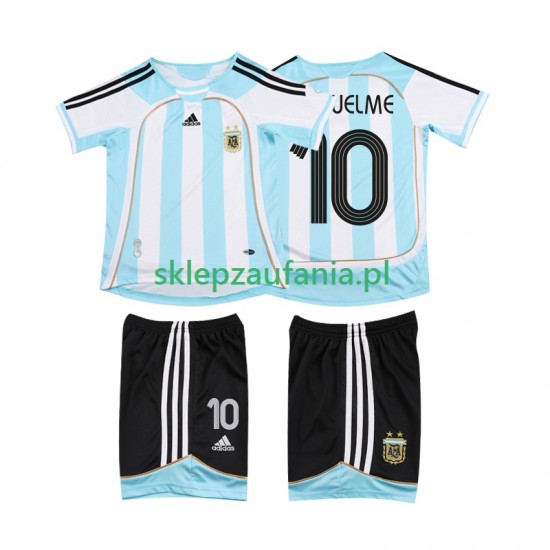 3-13 år Barn Argentina drakt RIQUELME 10 2007 Retro Hjemme 2006 Korte Ermer