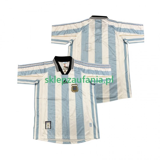 Herre Argentina drakt 1998 Retro Hjemme Korte Ermer