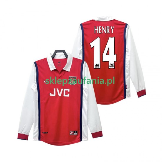 Herre Arsenal drakt Henry 14 1998 Retro Hjemme 1999 Langermet