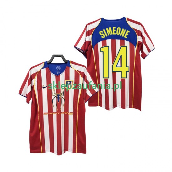 Herre Atlético Madrid drakt SIMEONE 14 2005 Retro Hjemme 2004 Korte Ermer