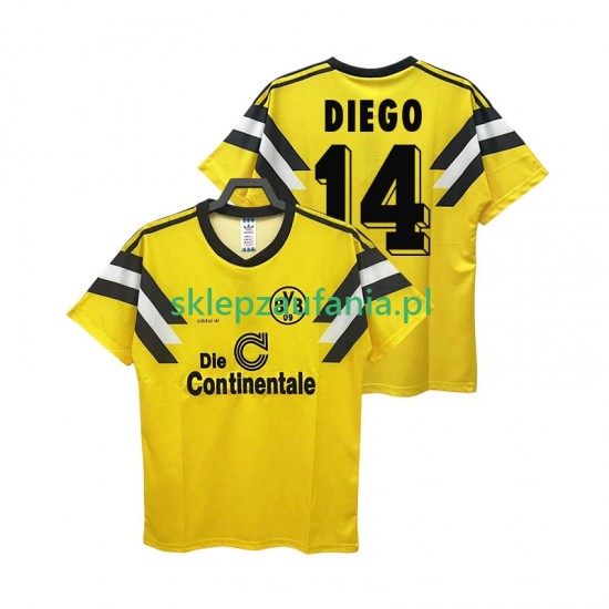 Herre Borussia Dortmund drakt DIEGO 14 DFB-POKAL 1989 Retro Hjemme Korte Ermer