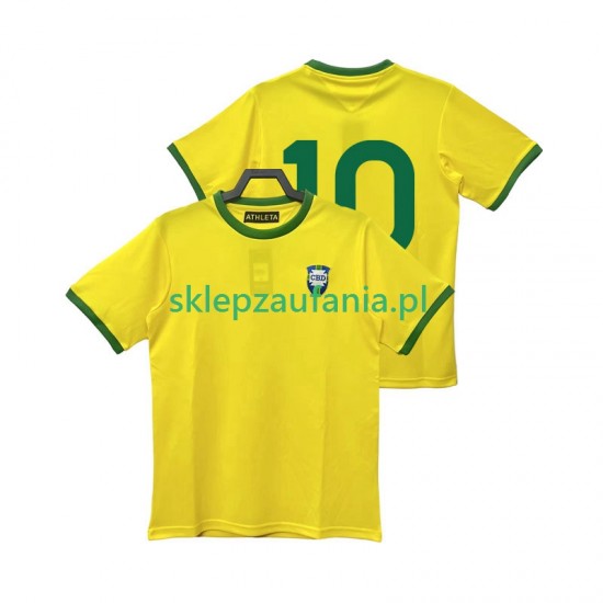 Herre Brasil drakt 10 1970 Retro Hjemme Korte Ermer